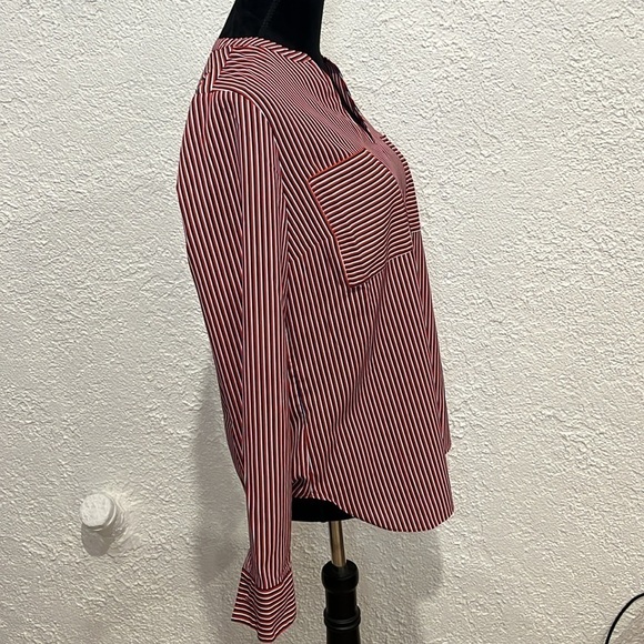 Cabi Striped Long Sleeve Blouse Women’s Button Front Top - Picture 5 of 6